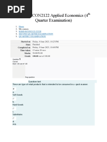 BAED ECON2122 Applied Economics 4th Quarter Examination