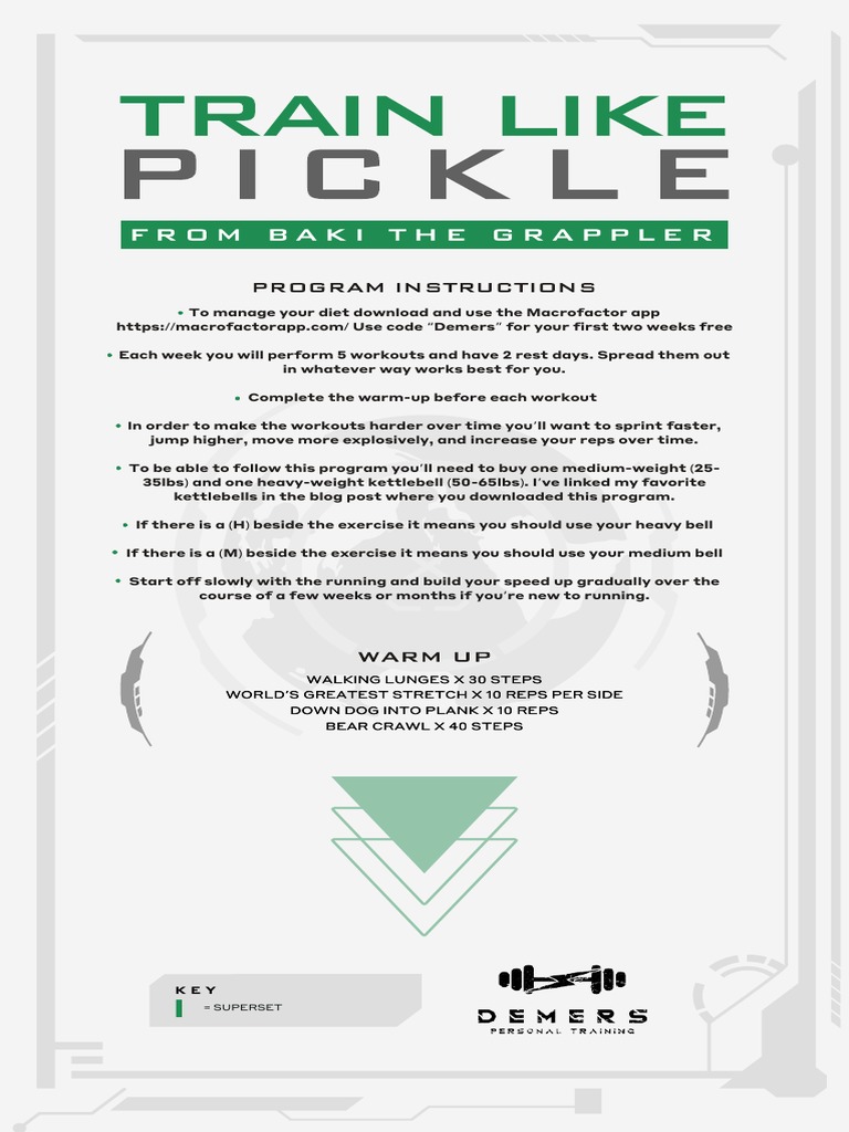 Pickle Workout Program PDF PDF Kettlebell Sports Science