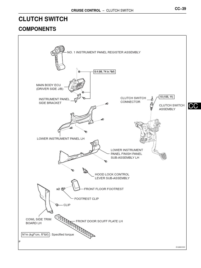 Clutch Switch Components PDF Clutch Nut (Hardware)