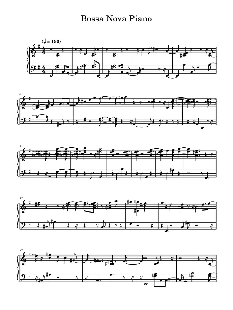 Bossa Nova Piano Wave | PDF