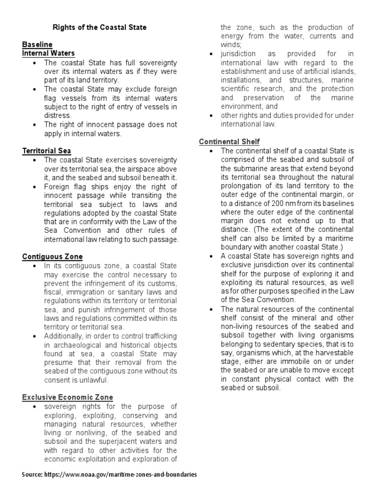 Coastal State Maritime Rights Explained | PDF | Territorial Waters ...