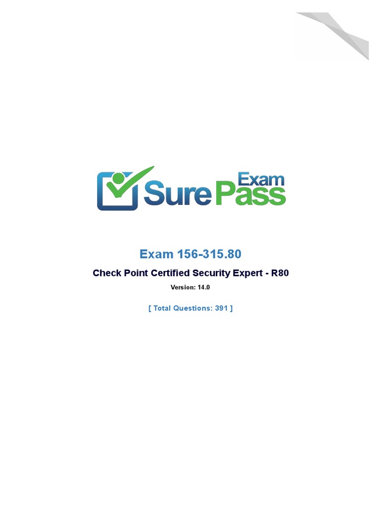 Exam 156 315 80: Check Point Certified Security Expert R80 PDF Exam 156 315 80: Check Point Certified Security Expert R80 PDF