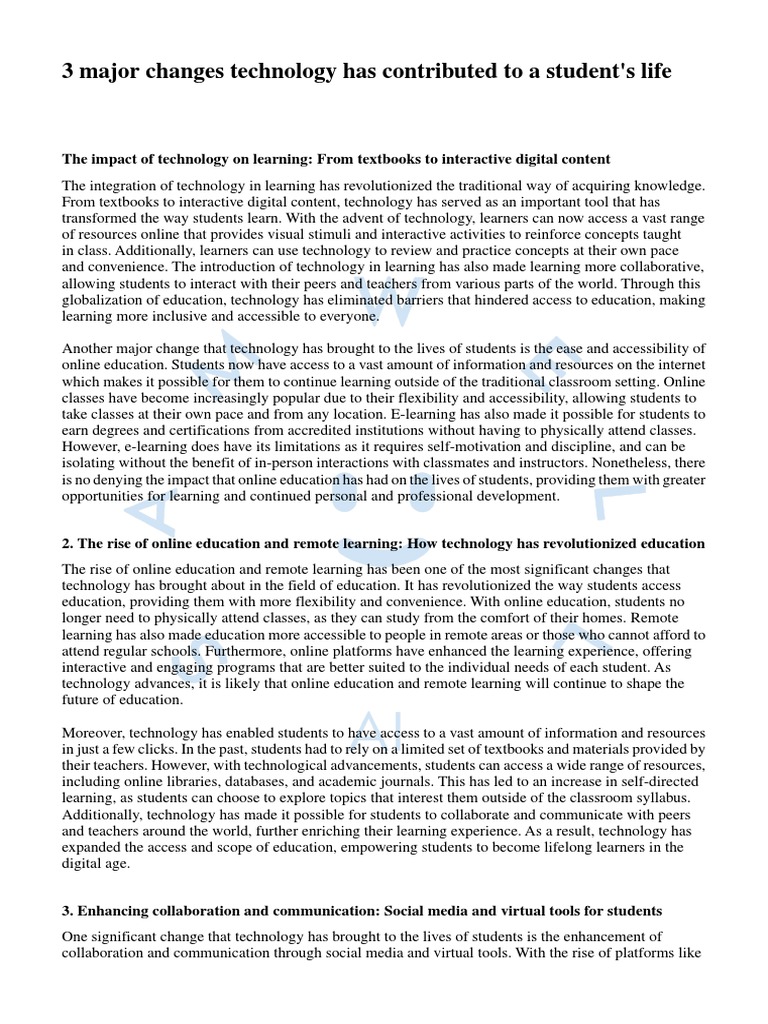 Technology's Impact on Student Learning | PDF | Educational Technology ...