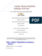 TAITZ V FUDDY (HI Cir. CT.) From Taitz's Website NOT From The Court Docket - Opposition To Motion To Dismiss - 9-30-11