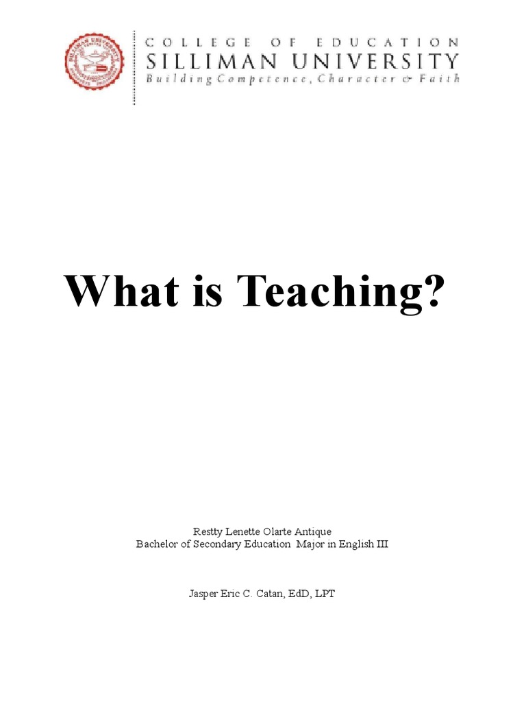 Antique. What Is Teaching PDF Teachers Teaching Method