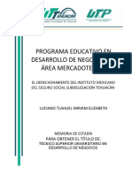 El Derechohabiente Del Instituto Mexicano Del Seguro Social Subdelegación Tehuacán