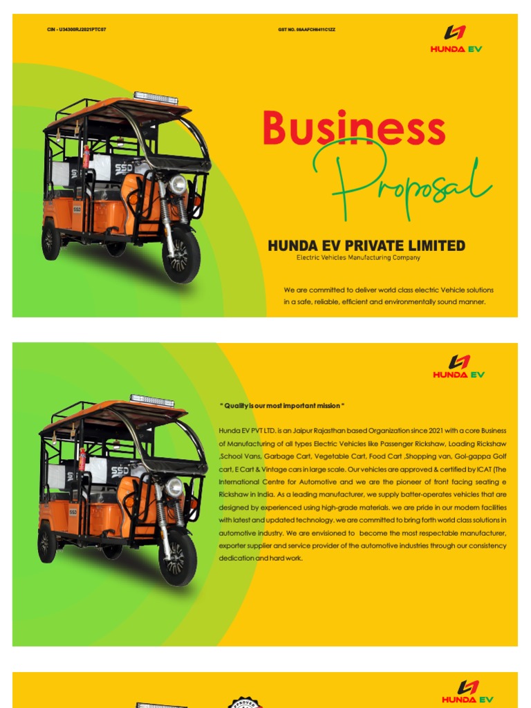 SSD E RICKSHAW PROSPECTUS PDF Electric Vehicle Vehicles