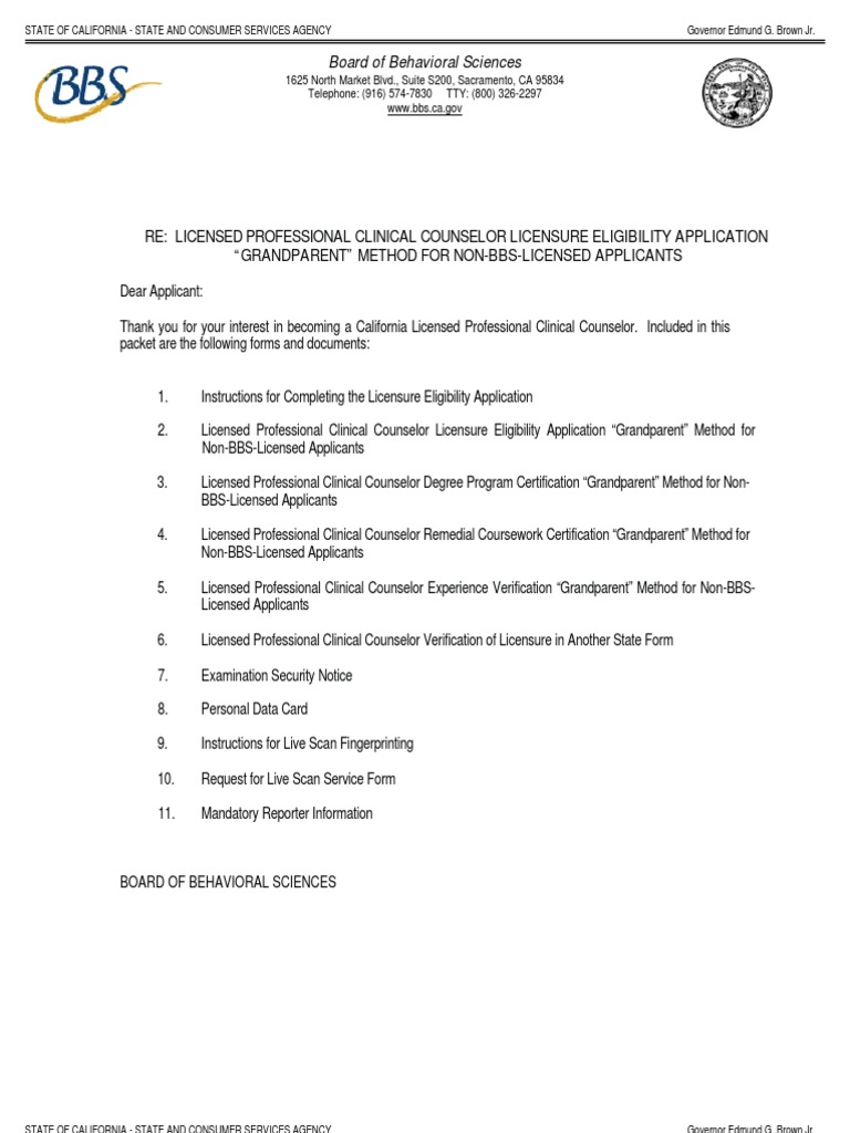 LPCC Licensure Guide for Applicants | PDF | Licensure | Rehabilitation ...
