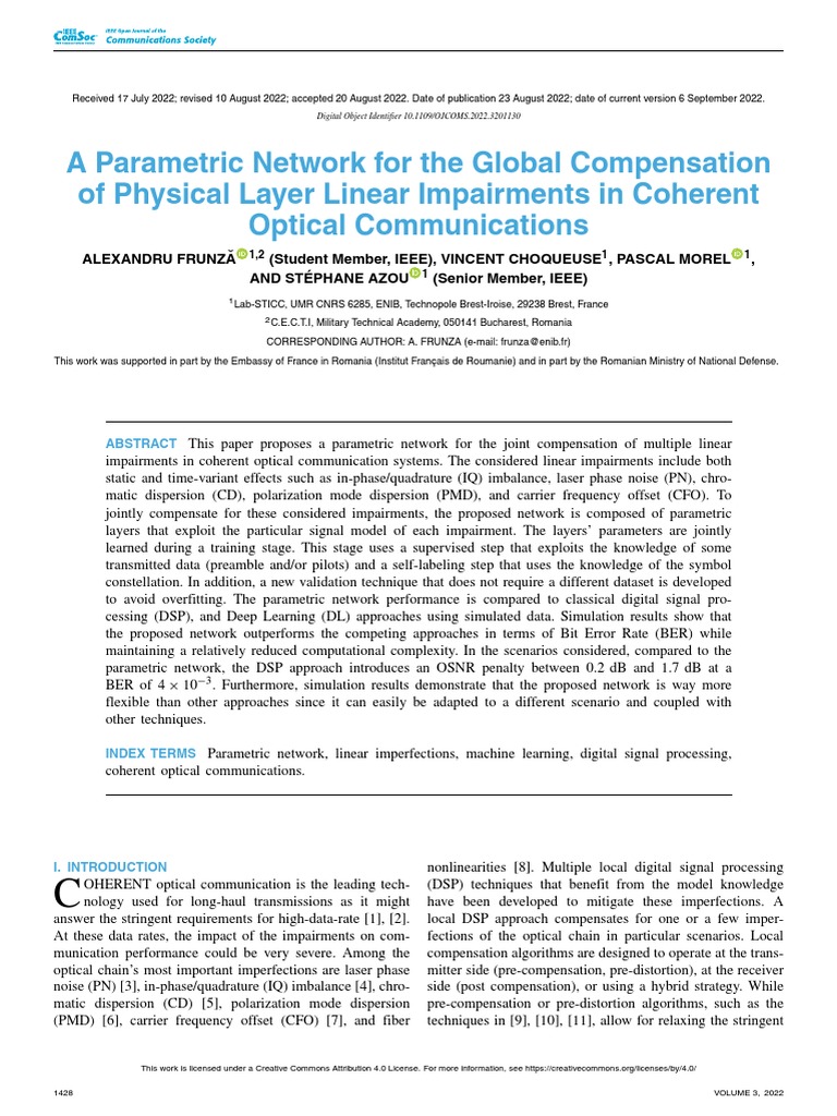 A Parametric Network For The Global Compensation of Physical Layer