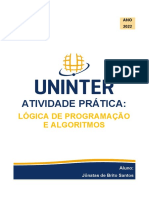 Caderno de Exercicios Da Atividade Pratica de Logica de Programacao e Algoritmos1 - C