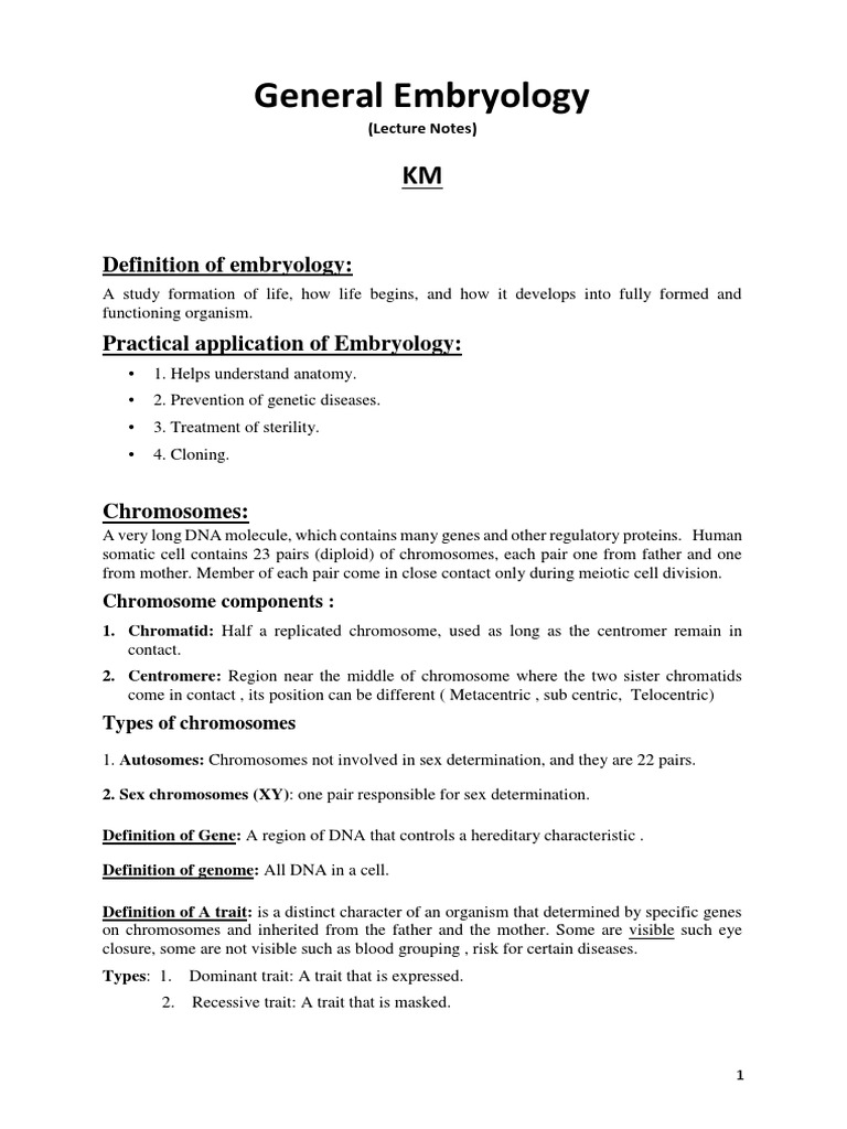 General Embryology Overview | PDF | Meiosis | Mitosis