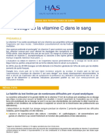 Dosage de La Vitamine C Dans Le Sang