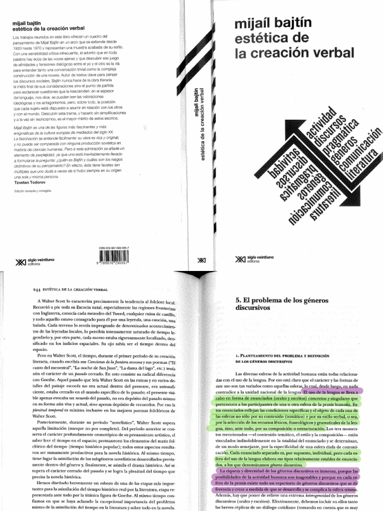 Mijail Bajtin - El Problema de Los Generos Discursivos | PDF
