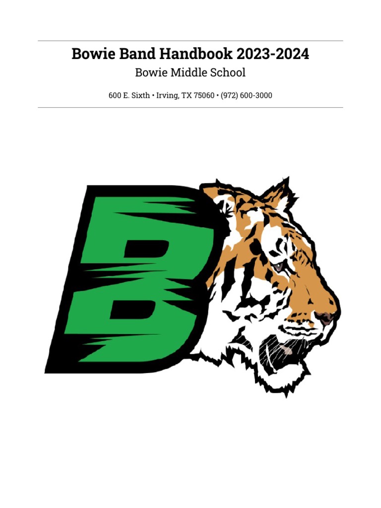 Bowie Band Handbook 202324 English PDF Aerophones