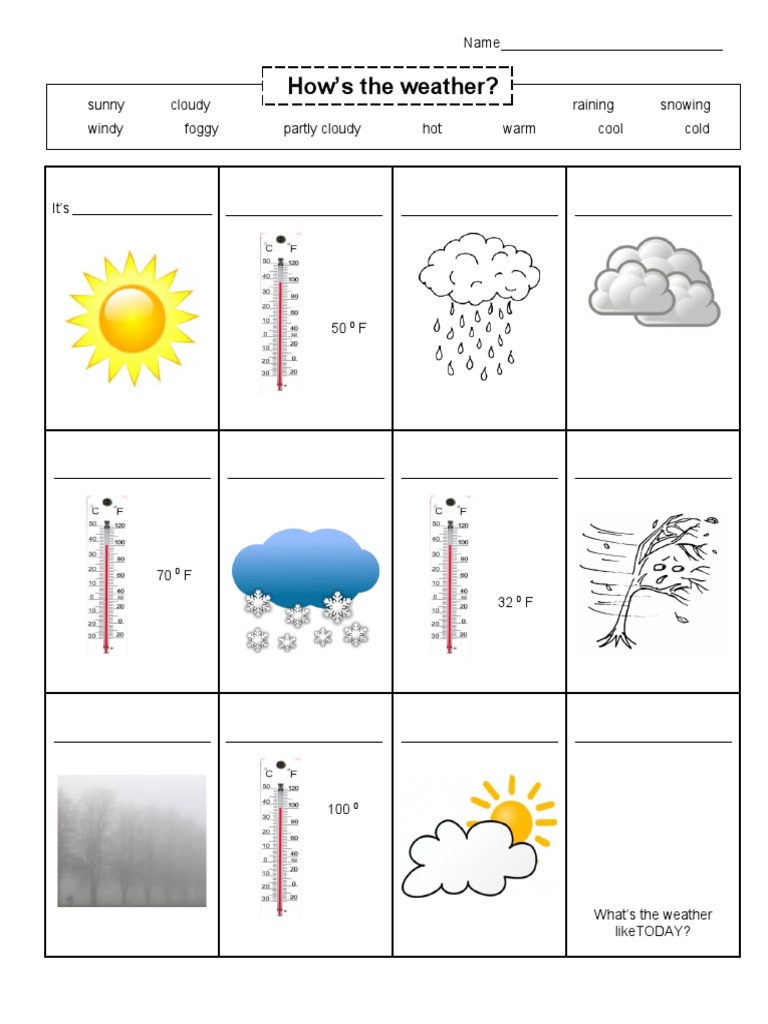 Weather Worksheet PDF