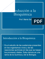 Introducción A La Bioquímica: Prof. María Sanabria J