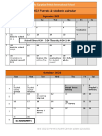 Calendar For Parents & Students 22-23