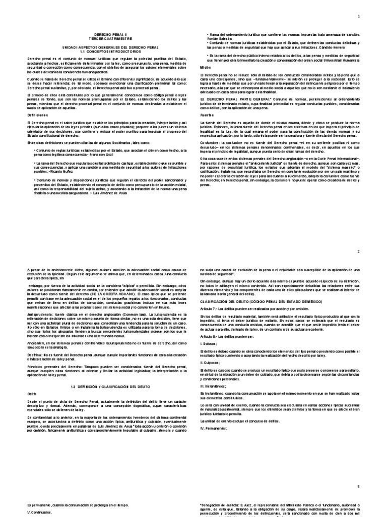 Clases De Derecho Penal Ii Pdf Derecho Penal Homicidio