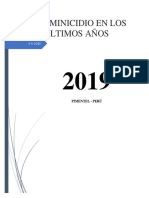 El Feminicidio en Los Últimos Años