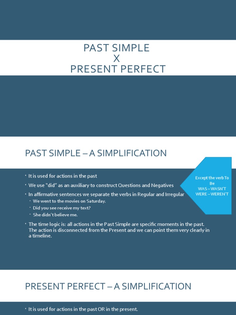 Past Simple X Present Perfect 21 | PDF | Language Arts & Discipline