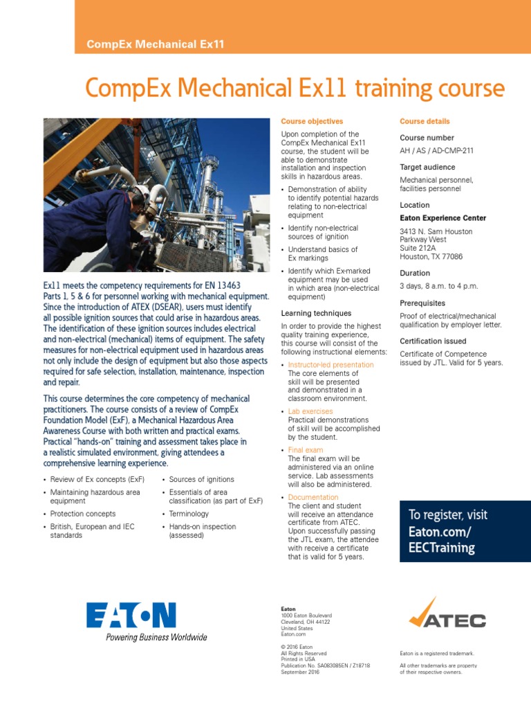 CompEx Mechanical Ex11 Training Course | PDF
