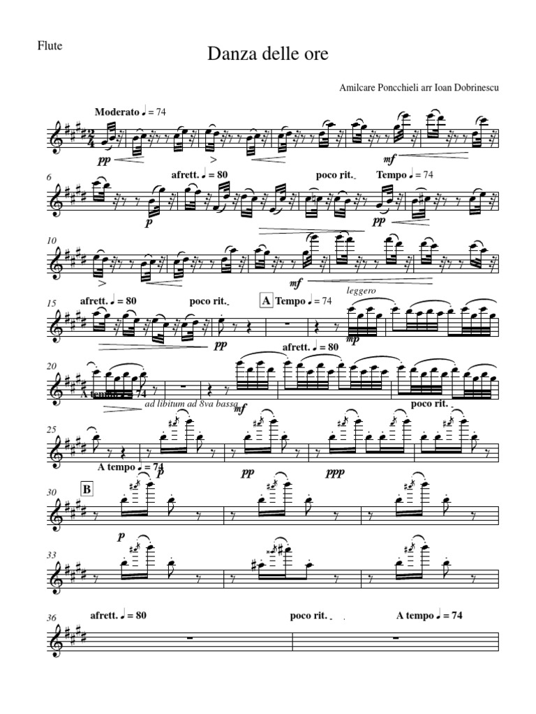 Danza Delle Ore w5 Flute PDF