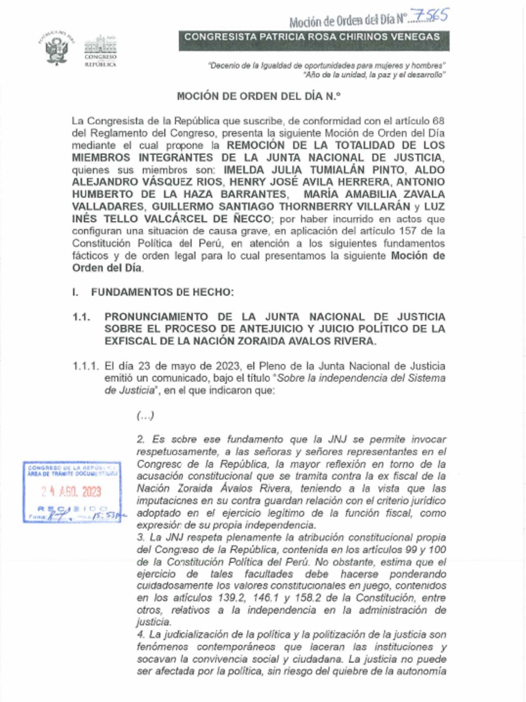 Quiebre de poderes: Congreso busca destituir a miembros de la JNJ