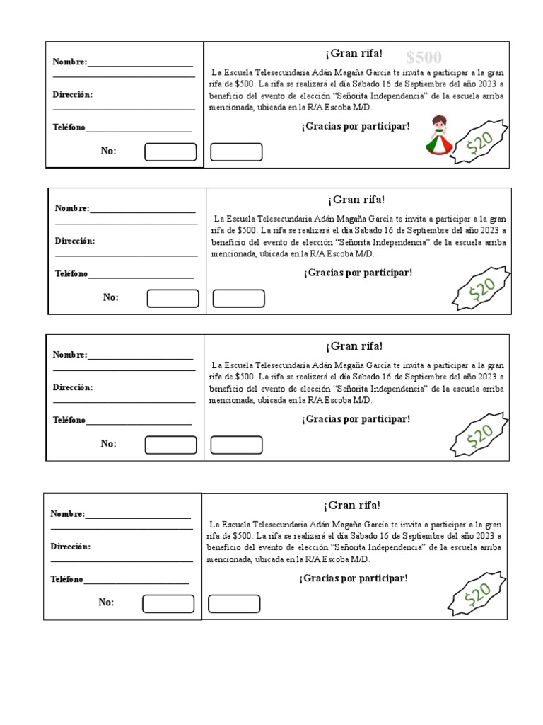 Formato Rifa | PDF