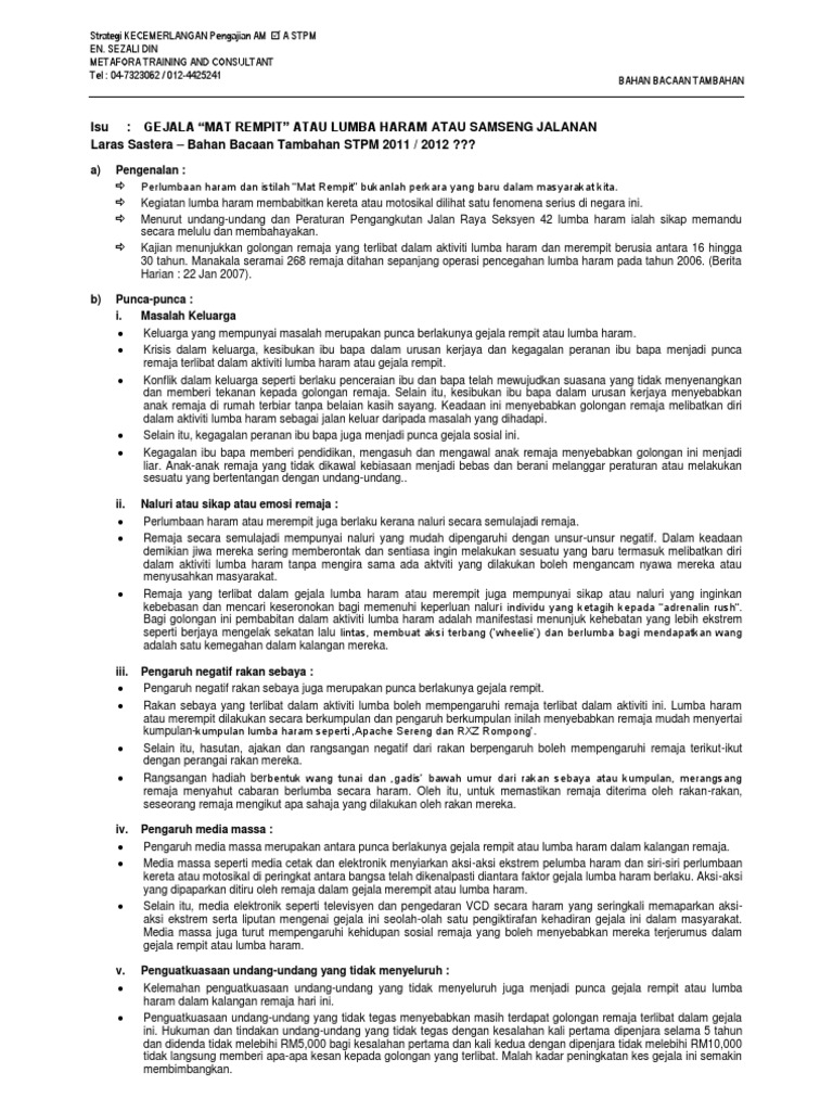 Lumba Haram Atau Mat Rempit Pdf