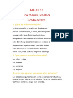 Taller 13 Lina Zharick Peñaloza Grado Octavo: 1. ¿Qué Es La Discriminación?