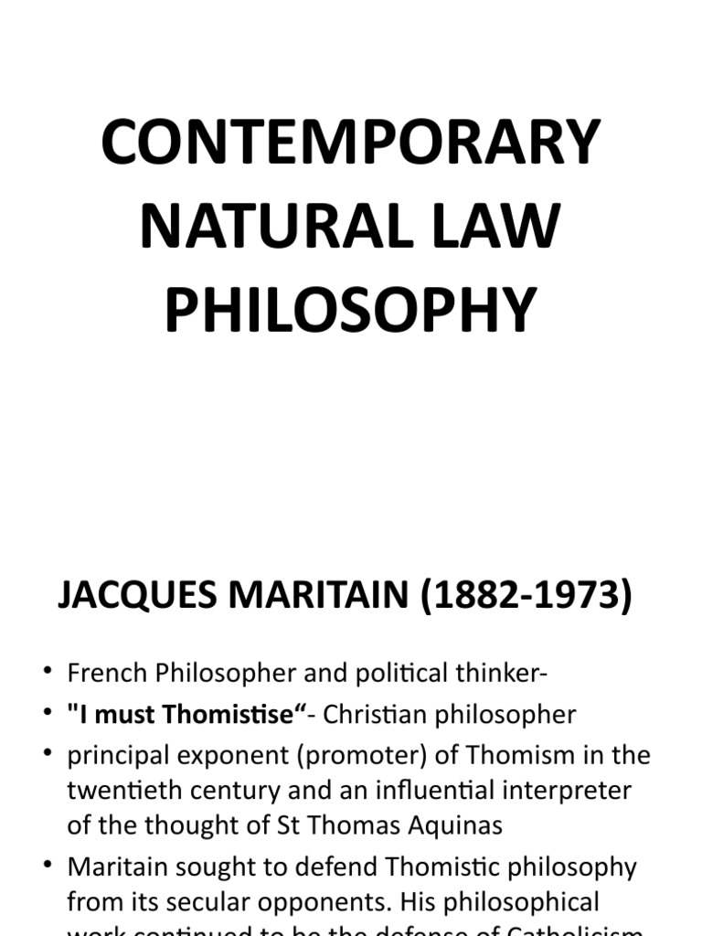 Contemporary Natural Law Philosophy Nn 2022 Pdf Natural Law Thomism