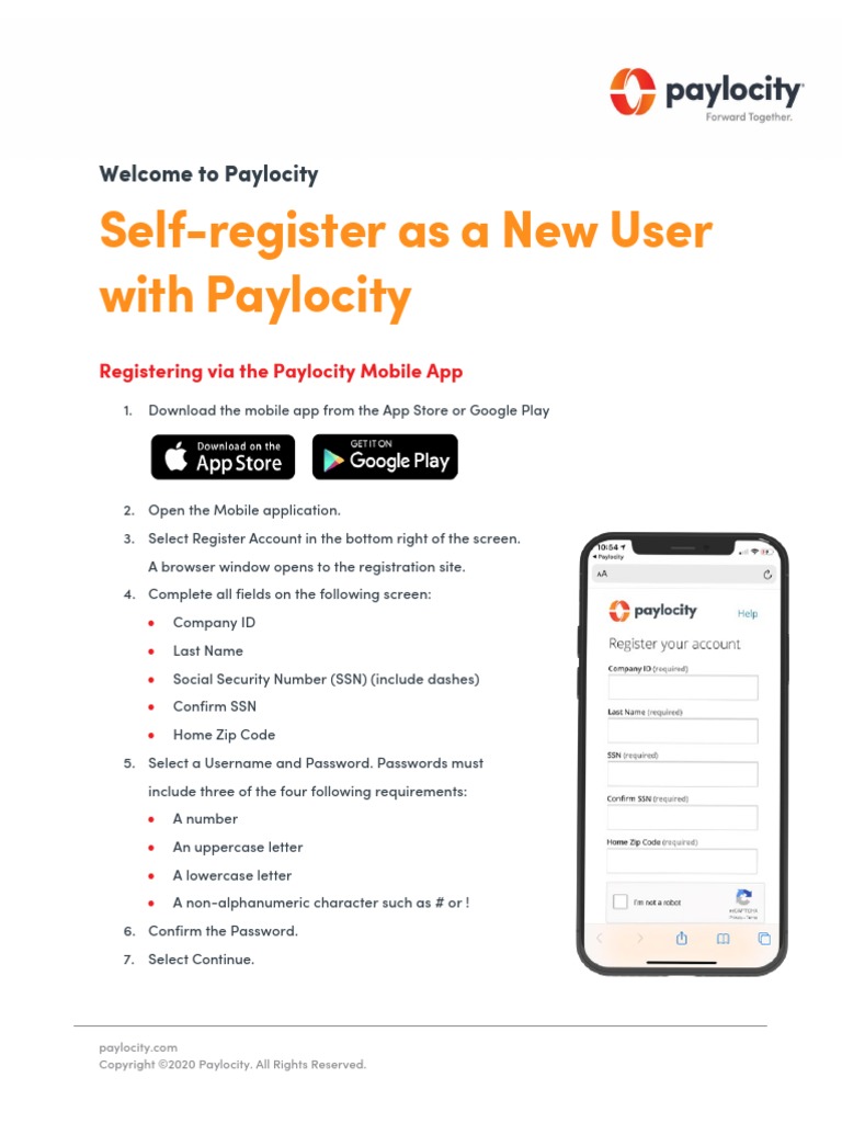 Paylocity SelfService Registration PDF
