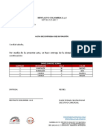 Acta de Entrega de Dotacion Faed-001