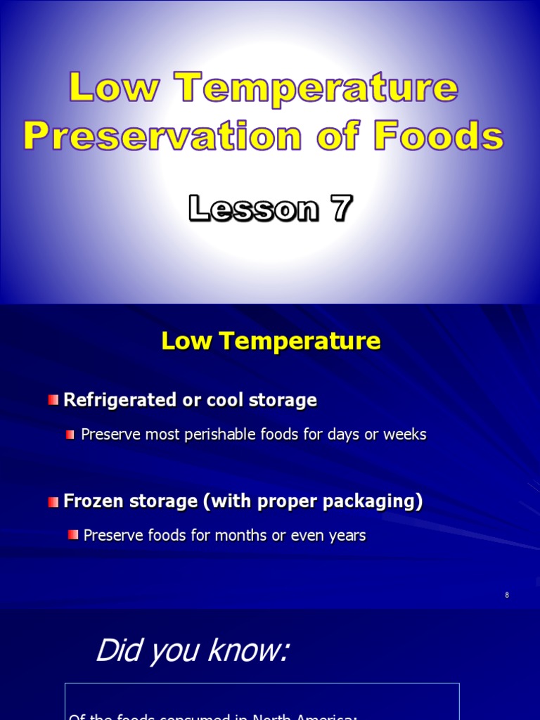 Lesson 7 PDF Freezing Refrigeration