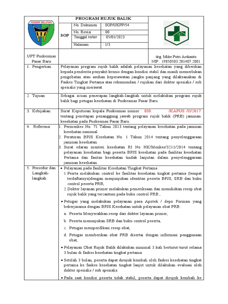 Mekanisme Program Rujuk Balik Kesehatan | PDF | Pengembangan Diri