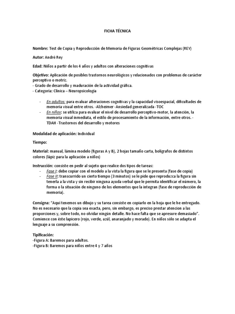 Ficha Tecnica REY | PDF