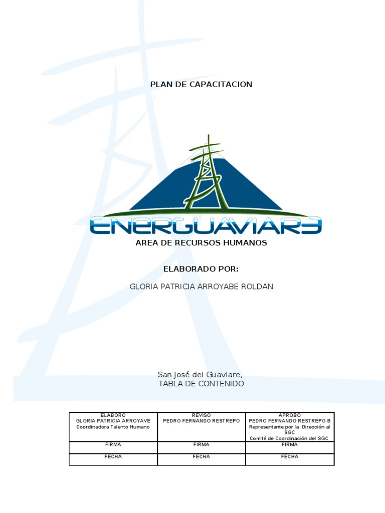 Plan de Capacitacion | PDF | Recursos humanos | Planificación