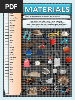 What Are Things Made of Materials Information Gap Activities Picture Description Exe 87152