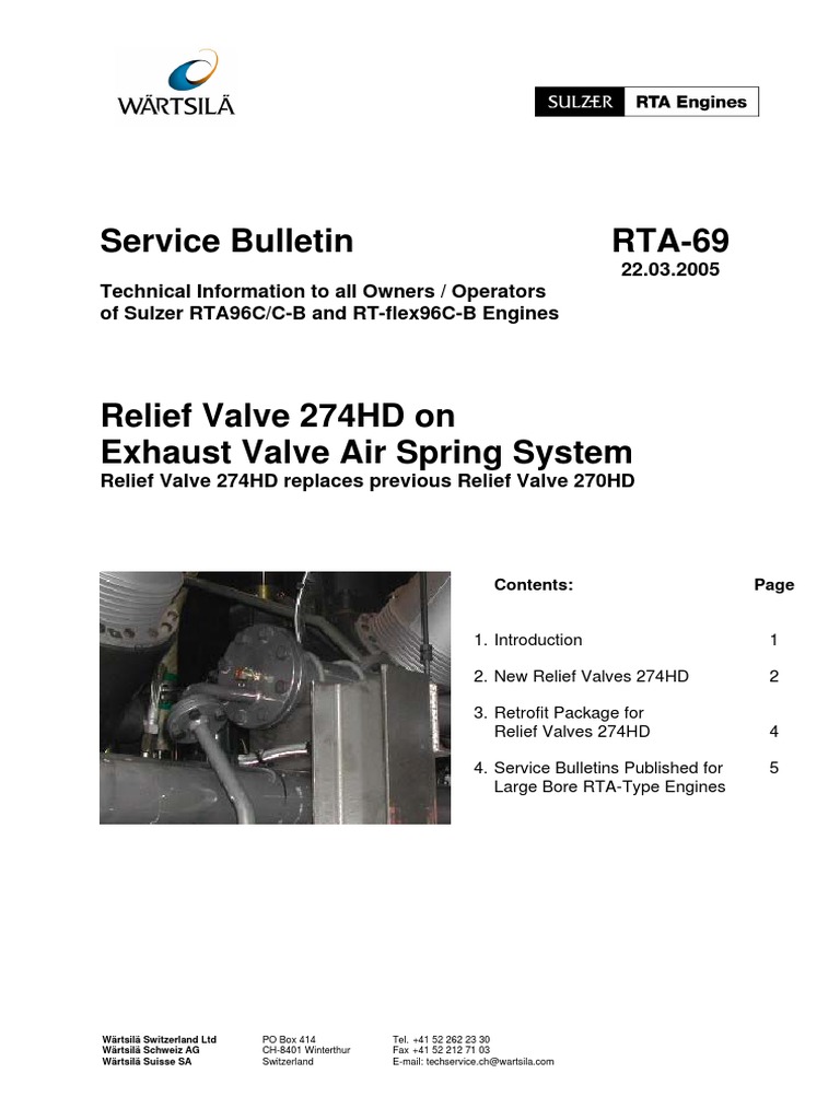 Retrofit of RTA Relief Valve 274HD | PDF | Piston | Valve