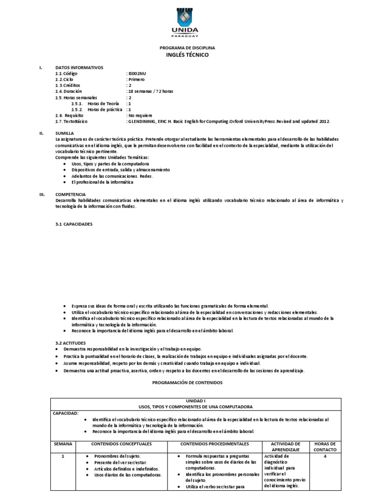 Inglés Técnico Para Informáticos Pdf Evaluación Informática