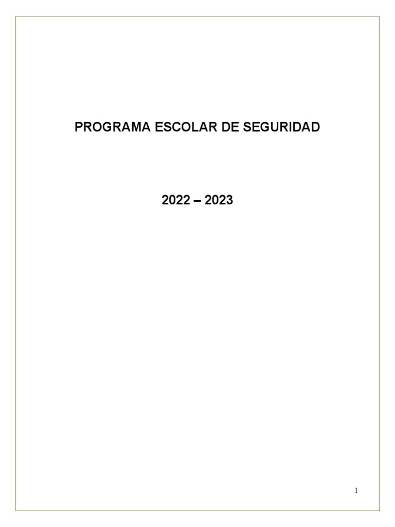 Programa de Seguridad Escolar 2022-2023 | PDF | Riesgo | Defensa Civil