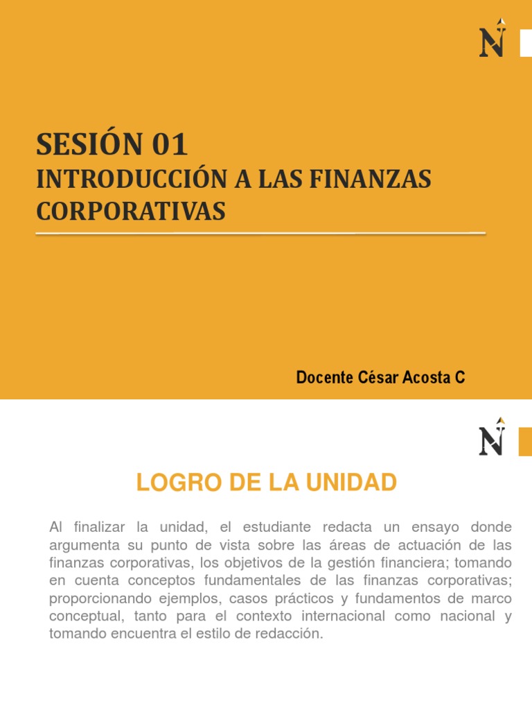 Semana 01 - Introducción a Las Finanzas Corporativas | PDF | Business ...