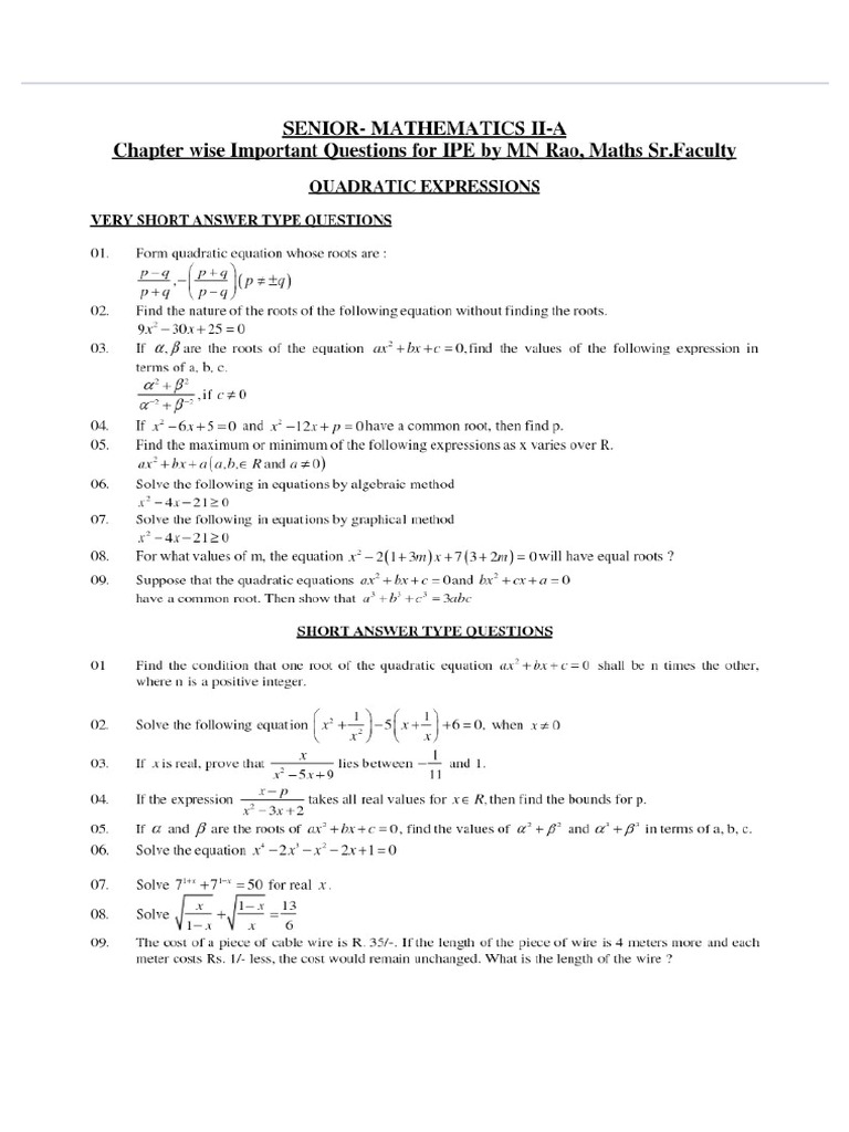 Senior Maths | PDF