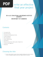 How To Write Final Year Project