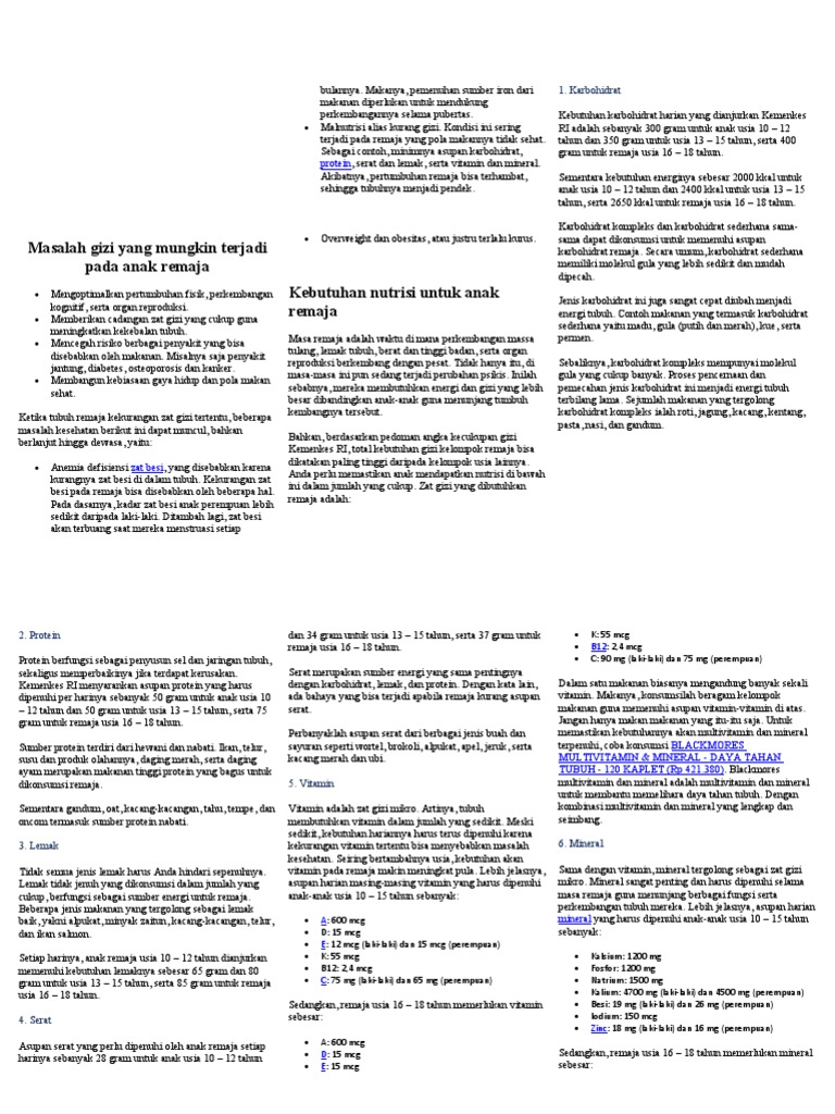 Gizi Remaja Pdf