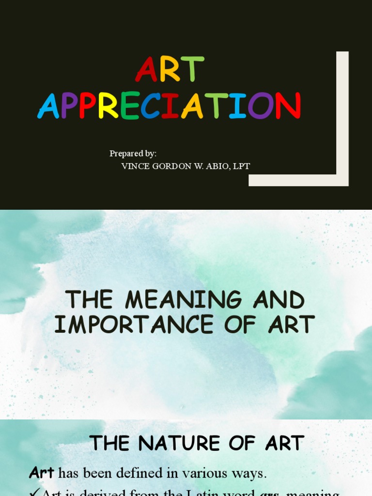 1 the meaning and importance of art pdf