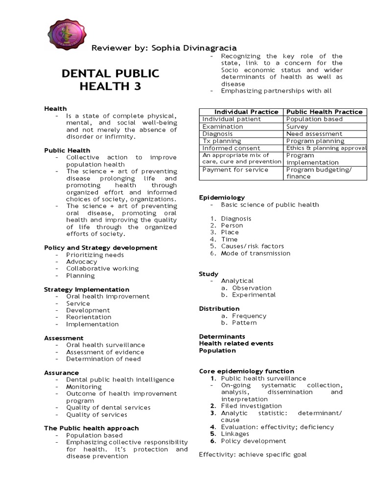 Dental Public Health 3 | PDF