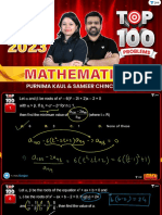 (JEE Main 2023 - Maths1) - (Top 100 Problems) - 9th Jan