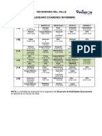 Calendario Exámenes NOVIEMBRE 2021