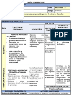 SESION DE APRENDIZAJE Comparacion de Numeros Decimales 23-08-2023